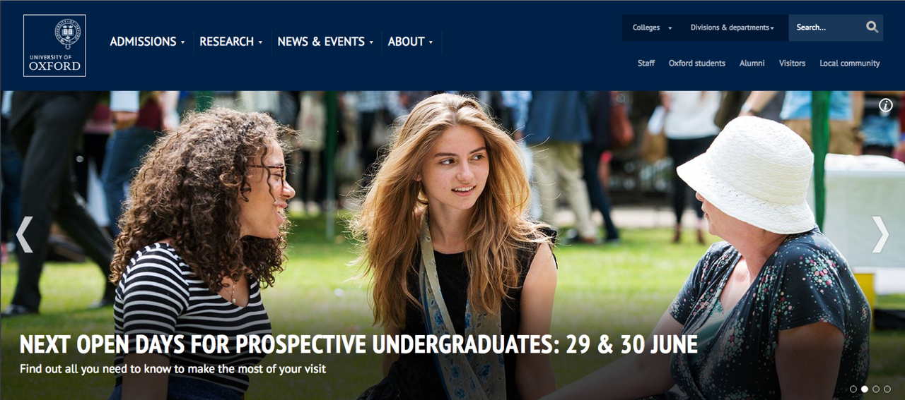 University of Oxford's Website