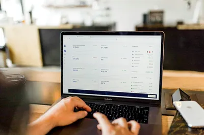 An analytics dashboard on a laptop