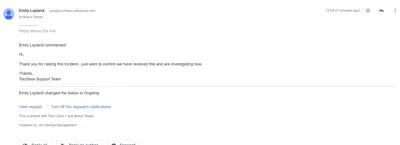 Email notification of new comments