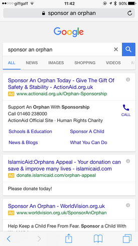 Google AdWords mobile search